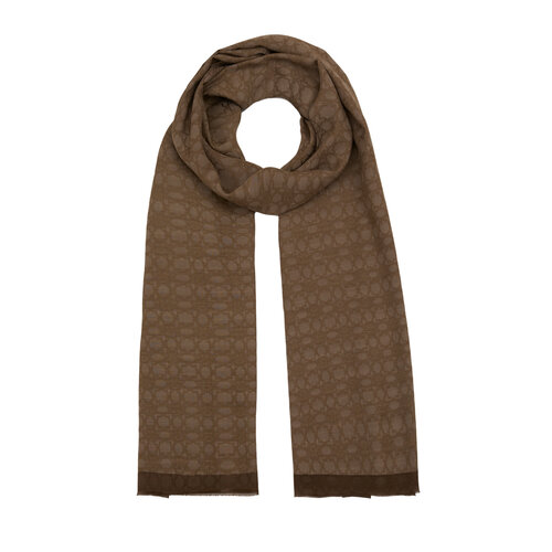 All Seasons Dark Mink Monogram Scarf