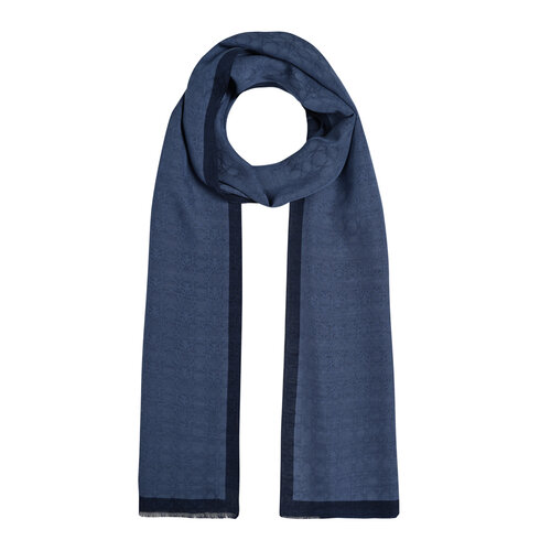 All Seasons Denim Blue Monogram Scarf