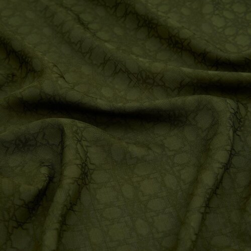 All Seasons Khaki Green Monogram Scarf