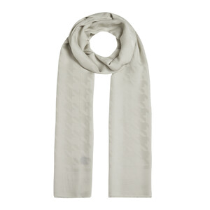 ipekevi - All Seasons Sand White Houndstooth Patterned Monogram Scarf (1)