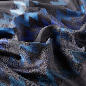 Anthracite Zigzag Silk Scarf - Thumbnail