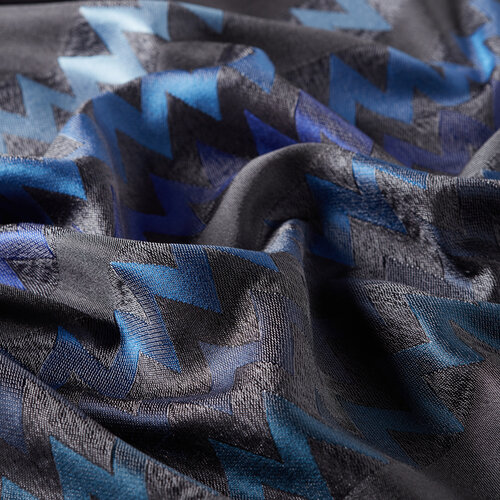 Anthracite Zigzag Silk Scarf