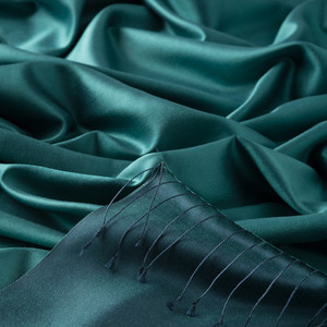 Aqua Green Reversible Silk Scarf - Thumbnail