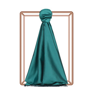 Aqua Green Reversible Silk Scarf - Thumbnail