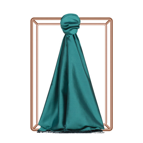 Aqua Green Reversible Silk Scarf