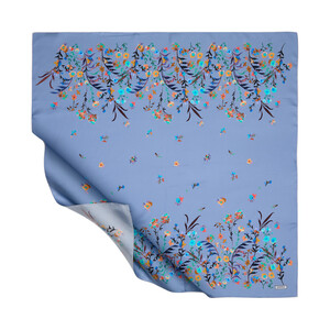 Baby Blue Day Dream Twill Silk Scarf - Thumbnail