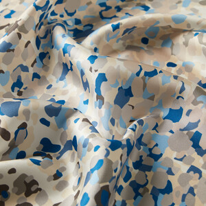 Baby Blue Illusion Twill Silk Scarf - Thumbnail