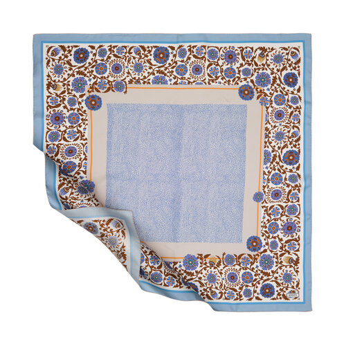 Baby Blue Mirror Twill Silk Scarf