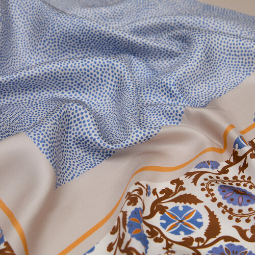 Baby Blue Mirror Twill Silk Scarf