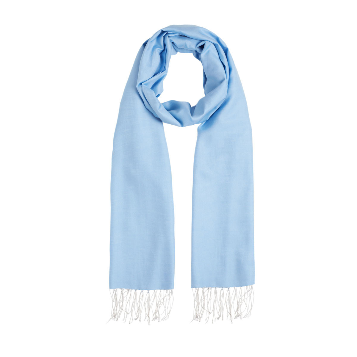 Baby Blue Reversible Cotton Silk Scarf Ipekevi