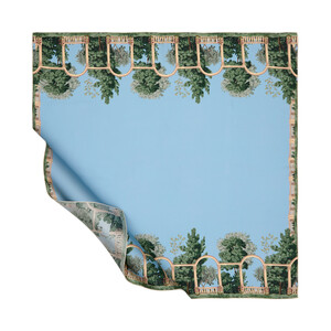 Baby Blue Tuscan Garden Twill Silk Scarf - Thumbnail