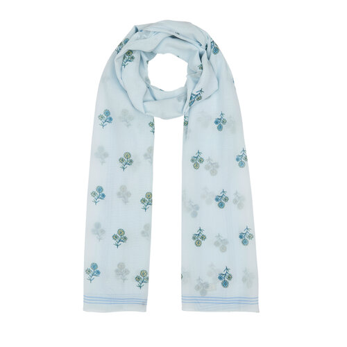 Baby Blue Vintage Wall Cotton Scarf