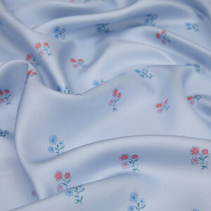 ipekevi - Baby Blue Vintage Wall Twill Silk Scarf (1)