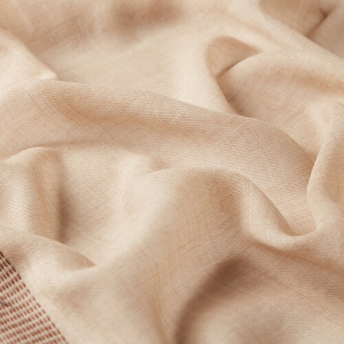 Beige Block Cord Wool Silk Scarf