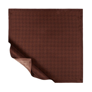 Bitter Coffee Houndstooth Silk Twill Scarf - Thumbnail