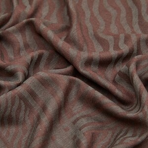 ipekevi - Bitter Coffee Zebra Print Wool Silk Scarf (1)