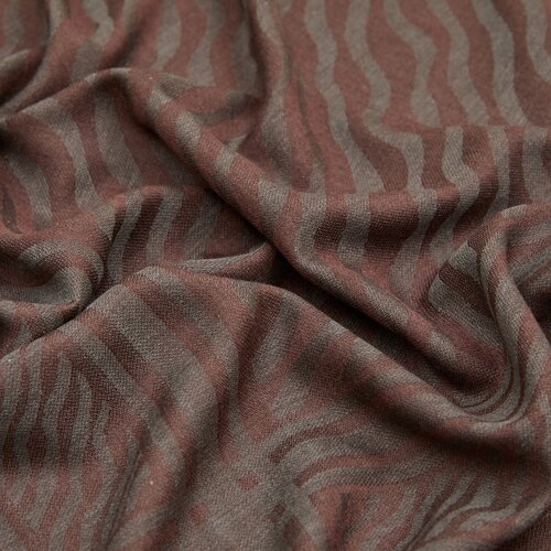 Bitter Coffee Zebra Print Wool Silk Scarf