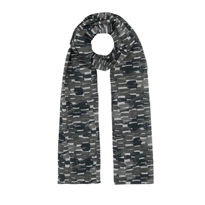 Black Abstract Chain Cotton Scarf - Thumbnail