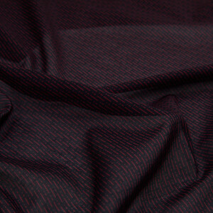 Black Burgundy Striped Cotton Scarf - Thumbnail