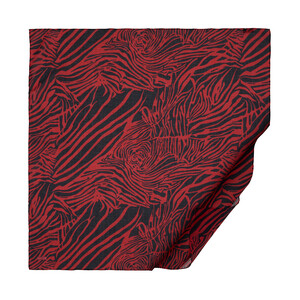 Black Burgundy Zebra Print Cotton Scarf - Thumbnail