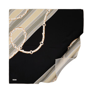 Black Dock Twill Silk Scarf - Thumbnail