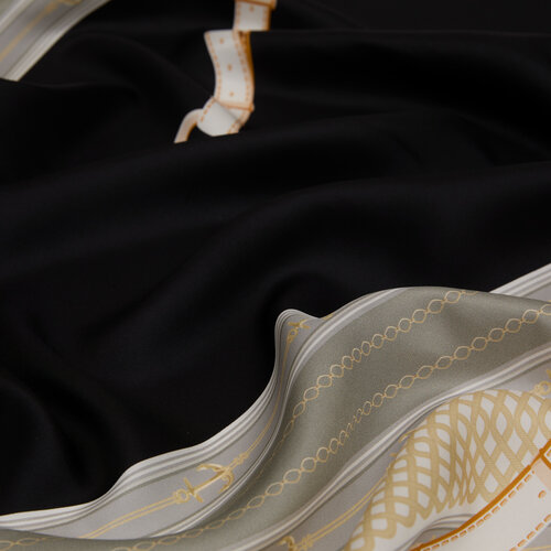 Black Dock Twill Silk Scarf