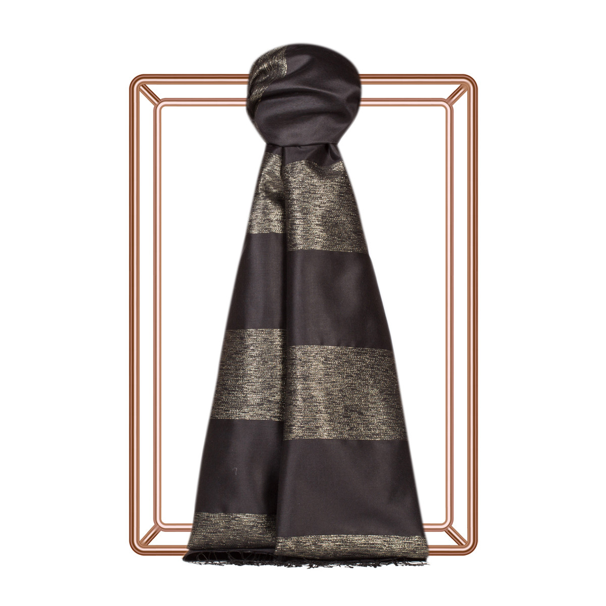 gold and black silk scarf