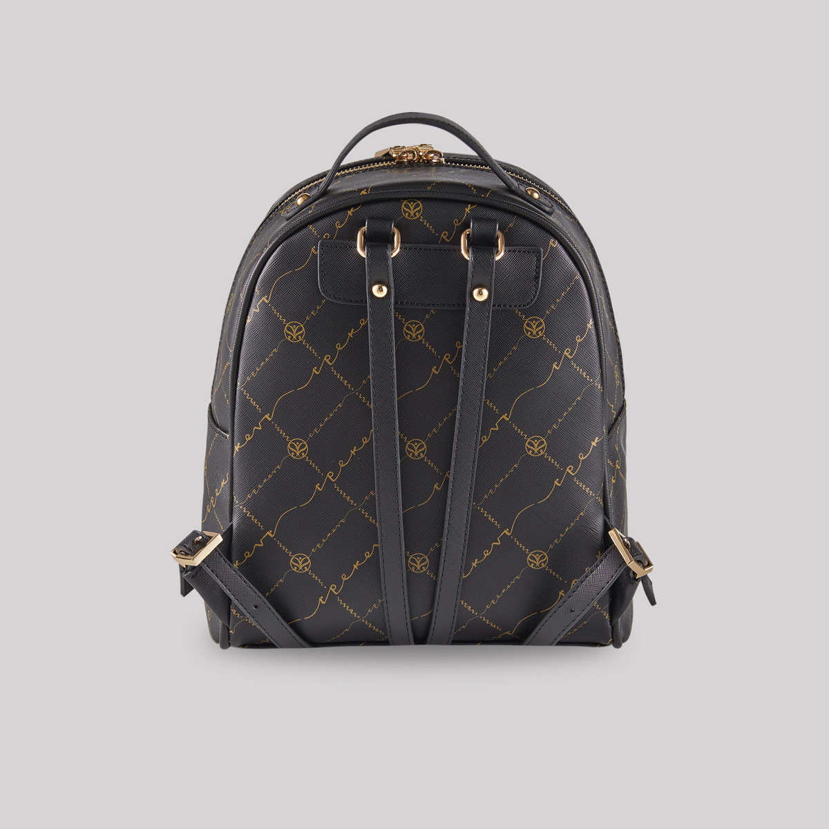 Black Gold Monogram Backpack | Ipekevi