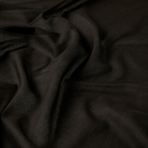 Black Grey Plain Cotton Scarf - Thumbnail