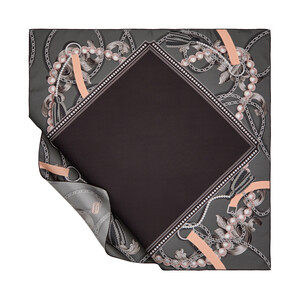 Black Jevelry Box Twill Silk Scarf - Thumbnail