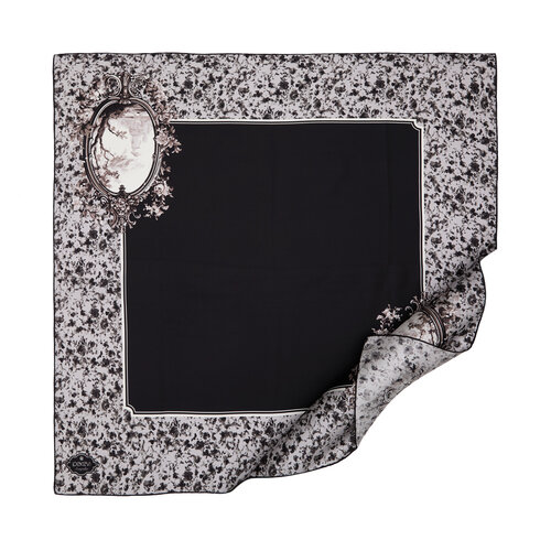 Black Kensigton Palace Twill Silk Scarf