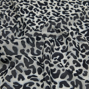 ipekevi - Black Leopard Print Cotton Scarf (1)