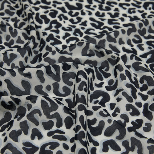 Black Leopard Print Cotton Scarf