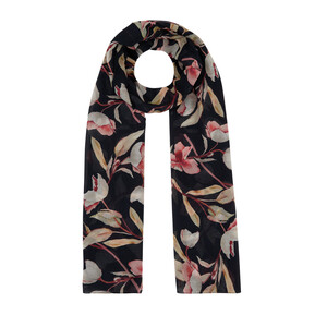 Black Magnolia Cotton Scarf - Thumbnail