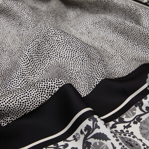 ipekevi - Black Mirror Twill Silk Scarf (1)