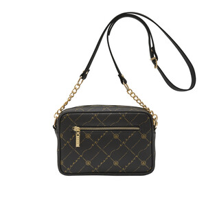 Black Monogram Pocket Detailed Crossbody Bag - Thumbnail