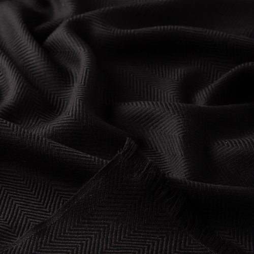 Black Patterned Cashmere Prime Scarf