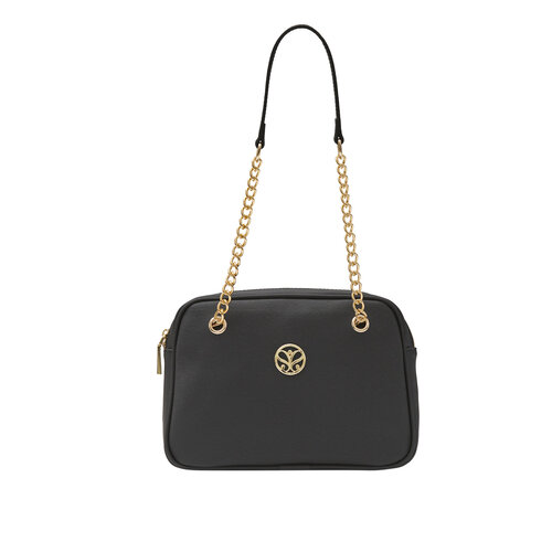 Black Plain Chain Detailed Shoulder Bag