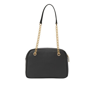 Black Plain Chain Detailed Shoulder Bag - Thumbnail