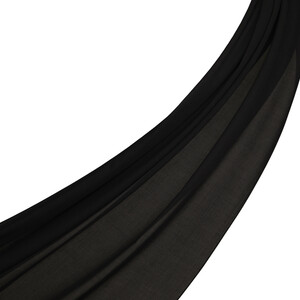 Black Plain Cotton Scarf - Thumbnail