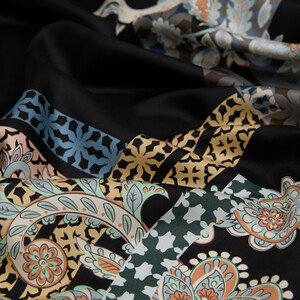 ipekevi - Black Princess Misaka Twill Silk Scarf (1)