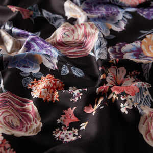 Black Royal Dream Print Silk Scarf - Thumbnail