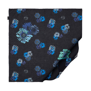 Navy Single Bloom Cotton Scarf - Thumbnail