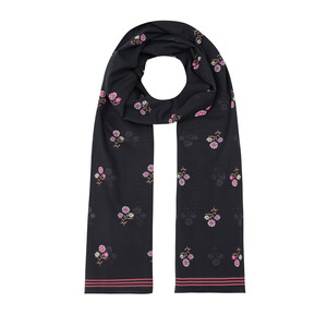 Black Vintage Wall Cotton Scarf - Thumbnail