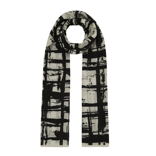 Black White Dilemma Cotton Rayon Scarf