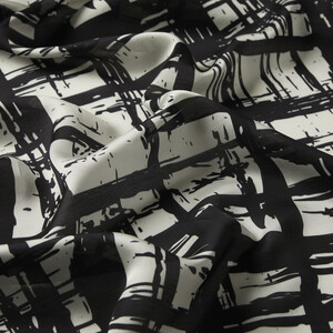 Black White Dilemma Cotton Rayon Scarf - Thumbnail