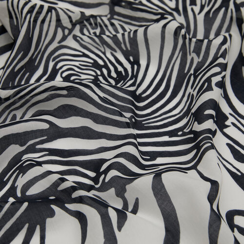 Black White Zebra Print Cotton Scarf