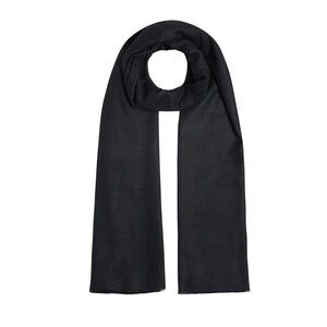 Black Wool Silk Scarf - Thumbnail