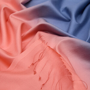 ipekevi - Blue Pink Plain Gradient Silk Scarf (1)