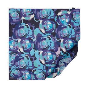 Blue Soulful Blooms Cotton Scarf - Thumbnail